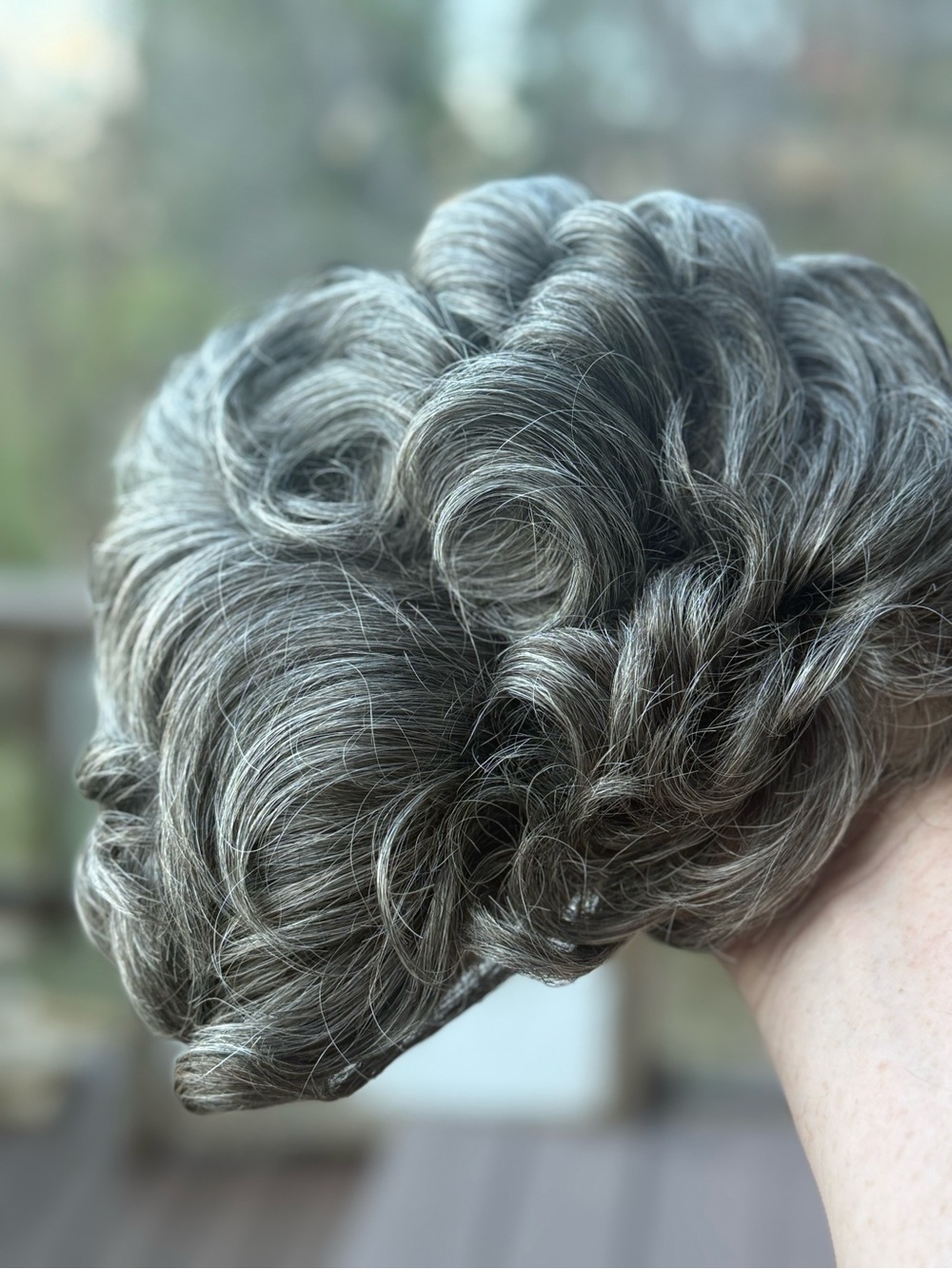 Vintage Paula Young Gentry II Wig Gray Mix Short Curly Synthetic Wig Korea Box